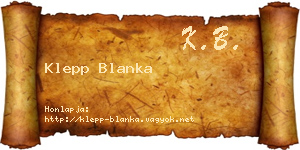 Klepp Blanka névjegykártya