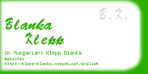 blanka klepp business card